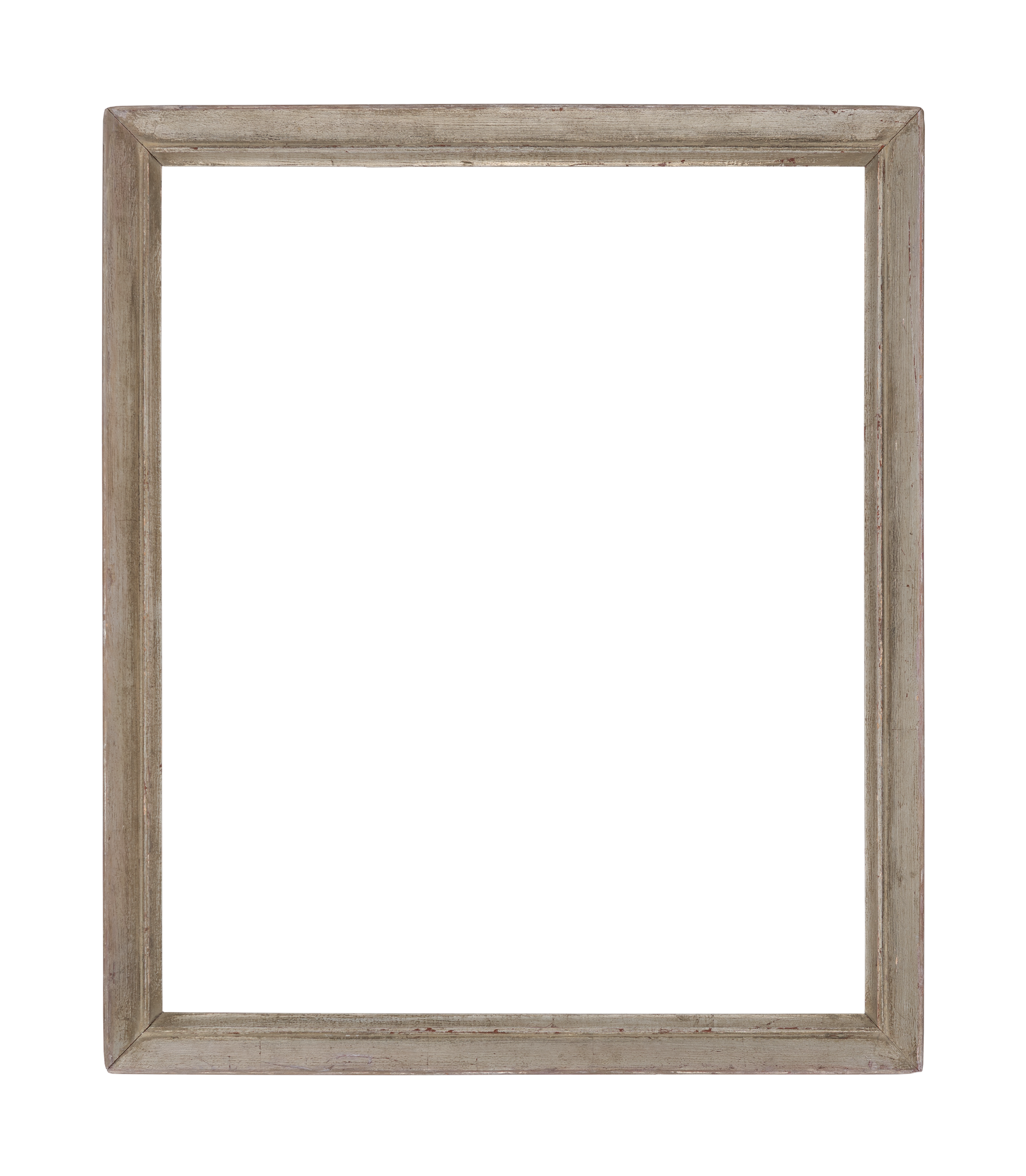 American 20th Century  Modernist Beveled  Silver Leaf Frame