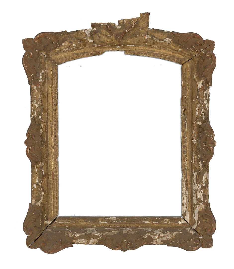 French 18th Century  Mirror Fancy Top   Frame