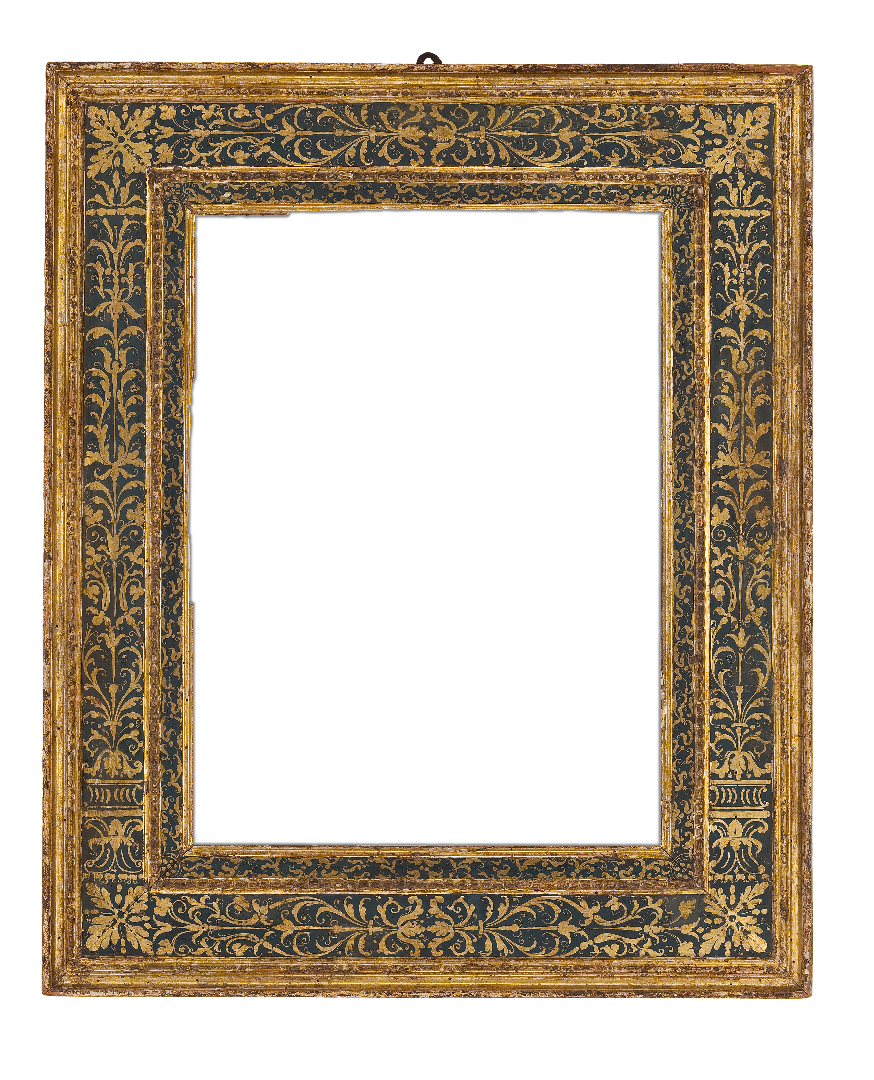 Italian 18th Century   Sgrafitto  Black Frame